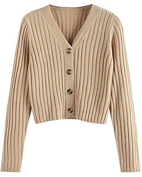 ZAFUL Women's Striped Cardigan Long Sleeve Button