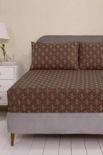 Dark Brown T-400 Embroidered Quilt Cover Set