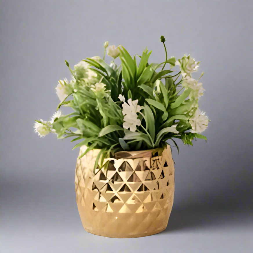 Geometric Golden Jasmin Planter